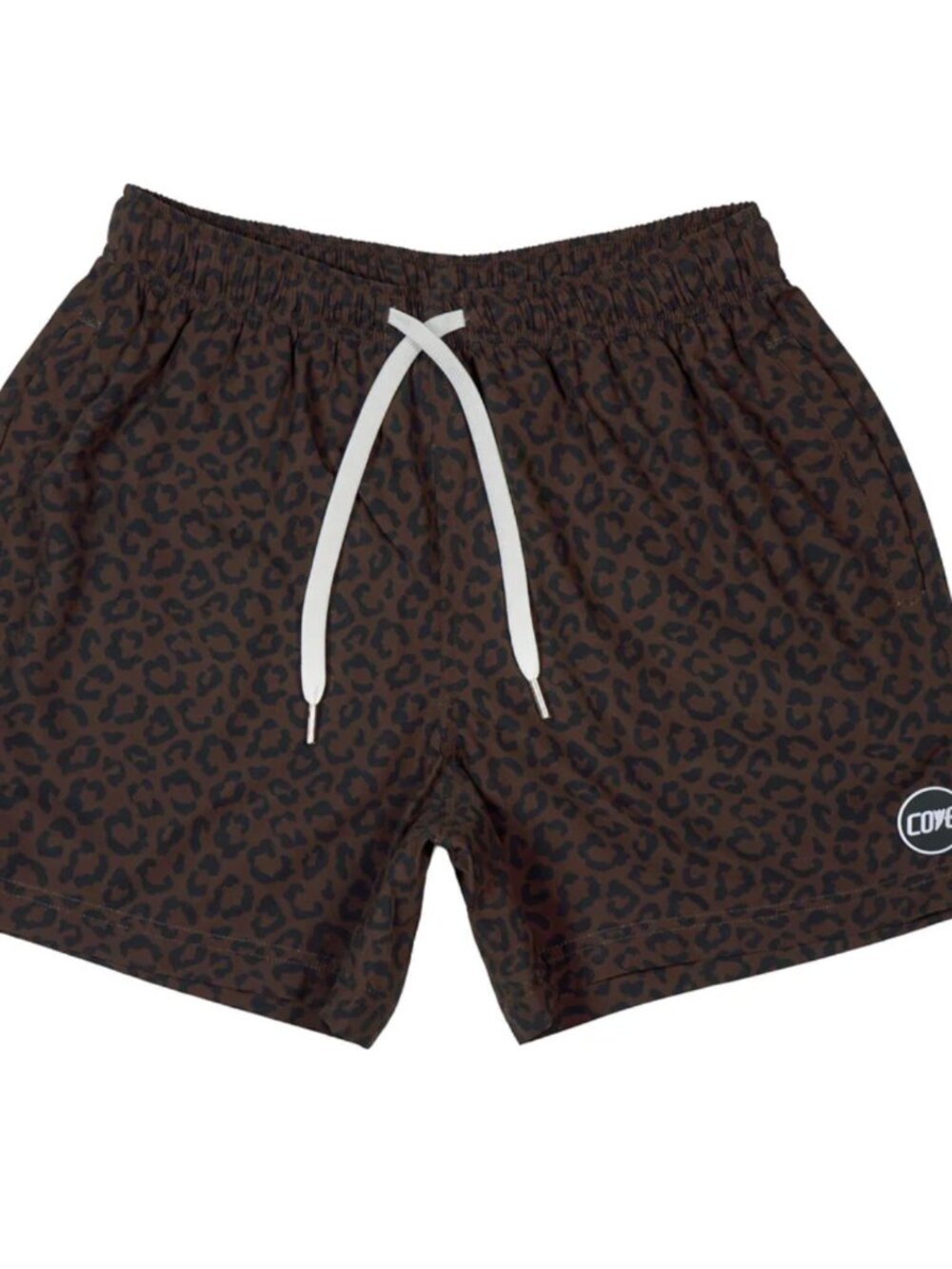 Cove Brown Leopard Shorts, 30W, 5" Inseam, EUC